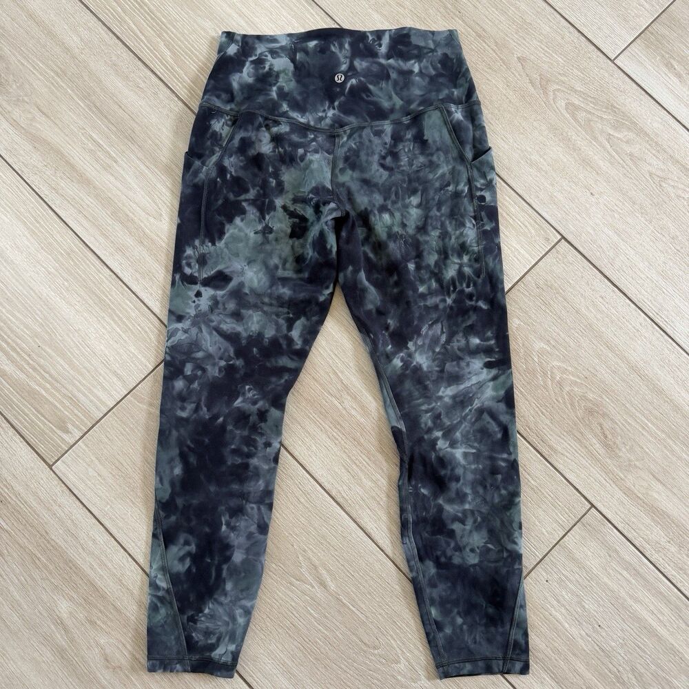 Lululemon Align HR Pant 25” Diamond Dye Silver Blue Tie Water Size 10 - Picture 3 of 5